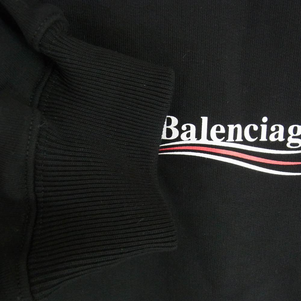 BALENCIAGA バレンシアガ 536585 TBV14 キャンペーンロゴ クルーネック スウェット ブラック系 XXL【極上美品】【中古】