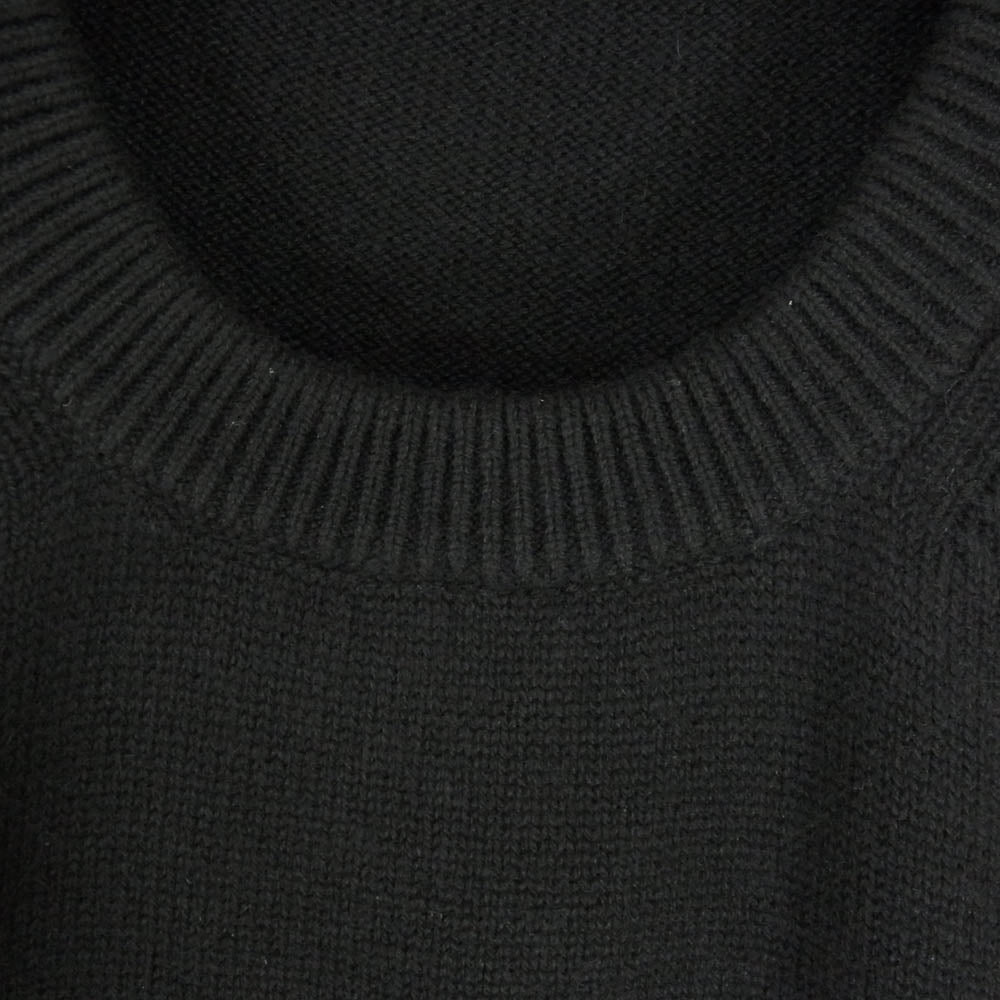 BALENCIAGA バレンシアガ 682004 T4124 バックロゴ刺繍 カシミヤ クルーネック ニット ブラック系 XL【極上美品】【中古】
