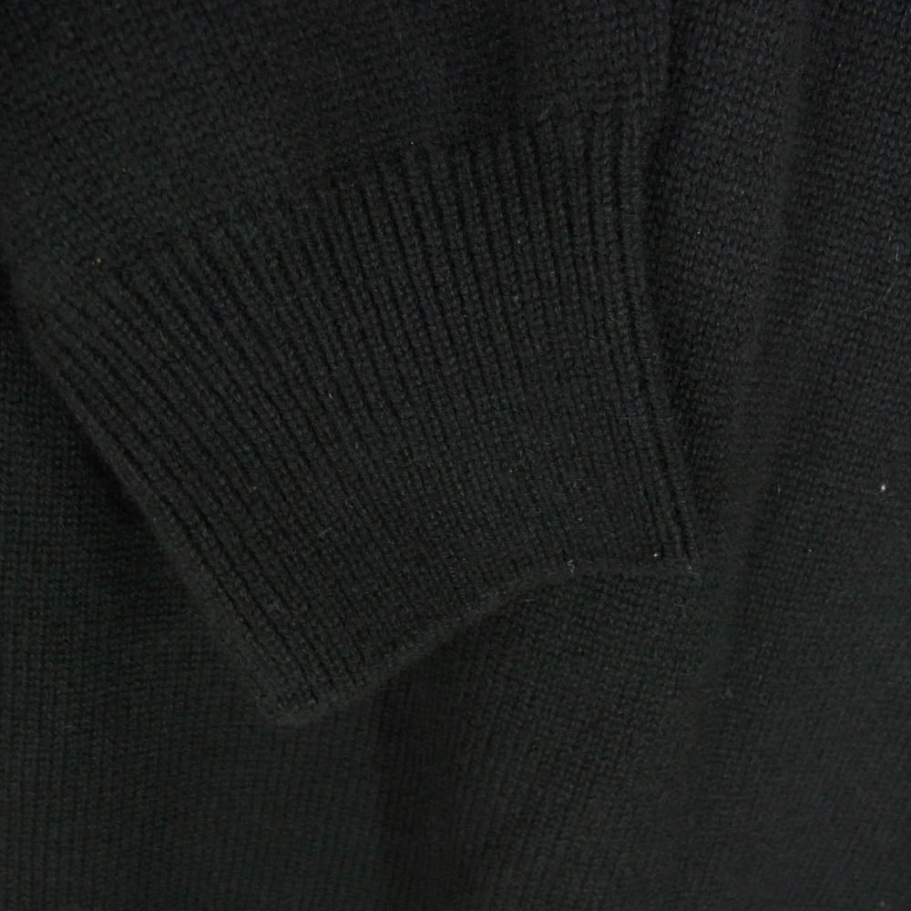 BALENCIAGA バレンシアガ 682004 T4124 バックロゴ刺繍 カシミヤ クルーネック ニット ブラック系 XL【極上美品】【中古】