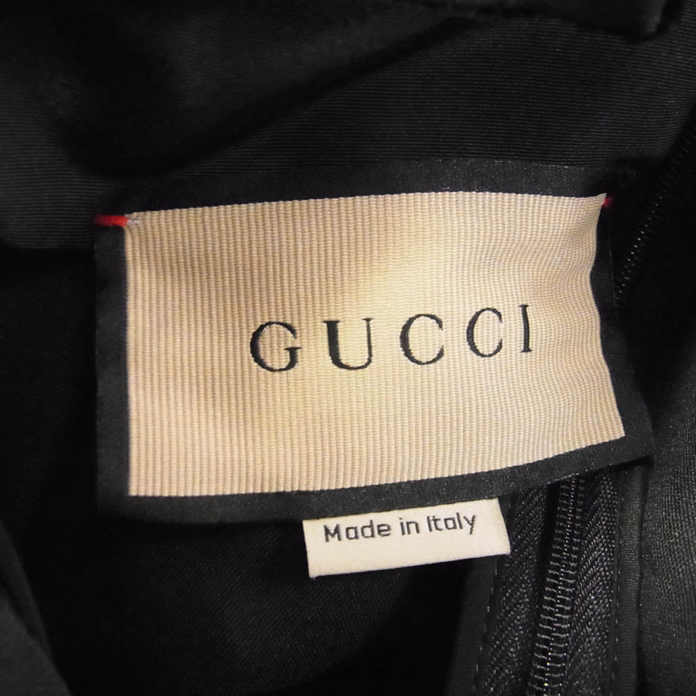 GUCCI グッチ 725971 ZAGN6 シルク混ベルベット ジャンプスーツ サロペット ブラック系 34【極上美品】【中古】