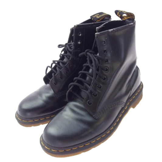 Dr.Martens ドクターマーチン AW006-KV03R 8ホール レザー レースアップ ショート ブーツ ブラック系 UK8【中古】