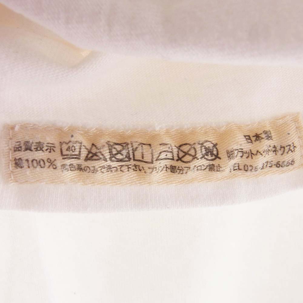 THE FLAT HEAD ザフラットヘッド ロゴプリント クルーネック 長袖 Tシャツ ホワイト系 40【中古】