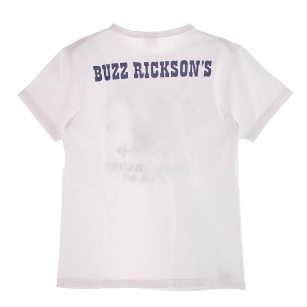 Buzz Rickson's バズリクソンズ PEANUTS スヌーピー USS.J.F ロゴ 半袖 Tシャツ ホワイト ホワイト系 S【中古】