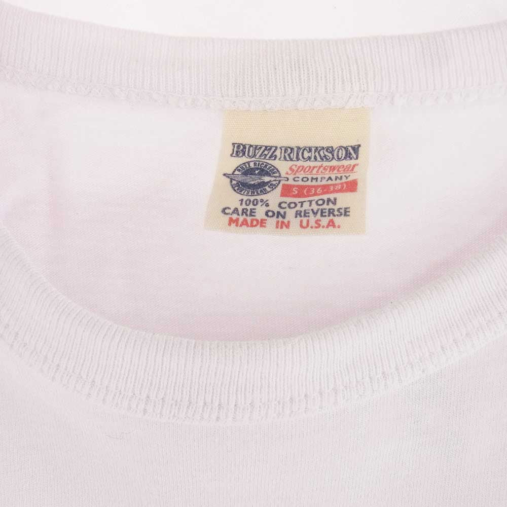 Buzz Rickson's バズリクソンズ PEANUTS スヌーピー USS.J.F ロゴ 半袖 Tシャツ ホワイト ホワイト系 S【中古】