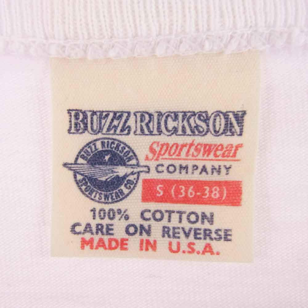 Buzz Rickson's バズリクソンズ PEANUTS スヌーピー USS.J.F ロゴ 半袖 Tシャツ ホワイト ホワイト系 S【中古】