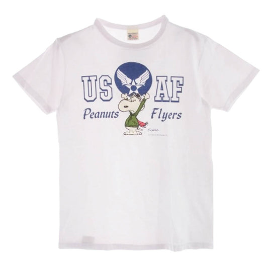 Buzz Rickson's バズリクソンズ PEANUTS スヌーピー USAF PEANUTS FLYERS プリント 半袖 Tシャツ ホワイト ホワイト系 S【中古】