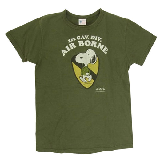 Buzz Rickson's バズリクソンズ PEANUTS スヌーピー 半袖Tシャツ グリーン カーキ系 S【中古】