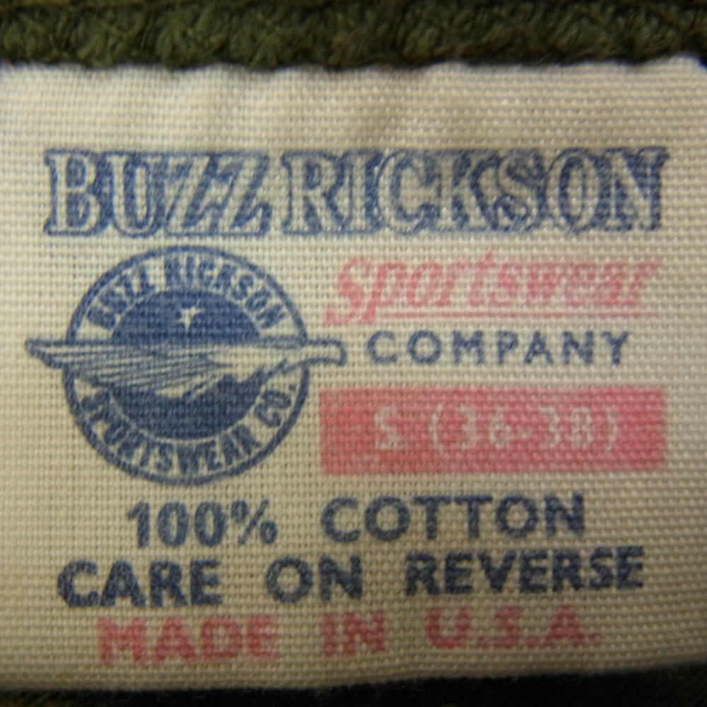 Buzz Rickson's バズリクソンズ PEANUTS スヌーピー 半袖Tシャツ グリーン カーキ系 S【中古】