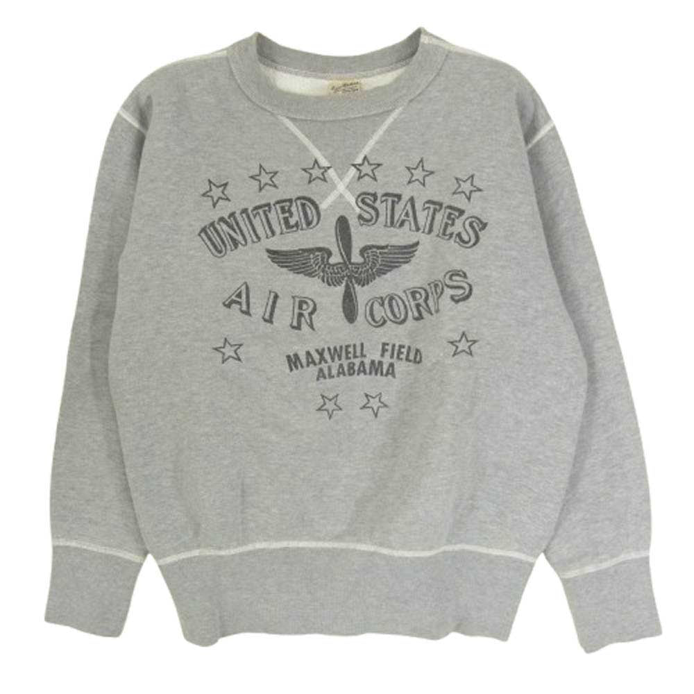 Buzz Rickson's バズリクソンズ UNITED STATES ロゴ 前V クルーネック スウェット グレー系 S【中古】