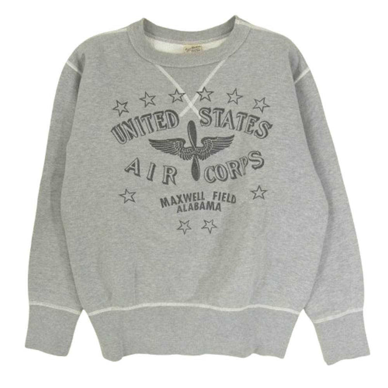 Buzz Rickson's バズリクソンズ UNITED STATES ロゴ 前V クルーネック スウェット グレー系 S【中古】