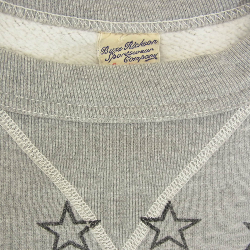 Buzz Rickson's バズリクソンズ UNITED STATES ロゴ 前V クルーネック スウェット グレー系 S【中古】