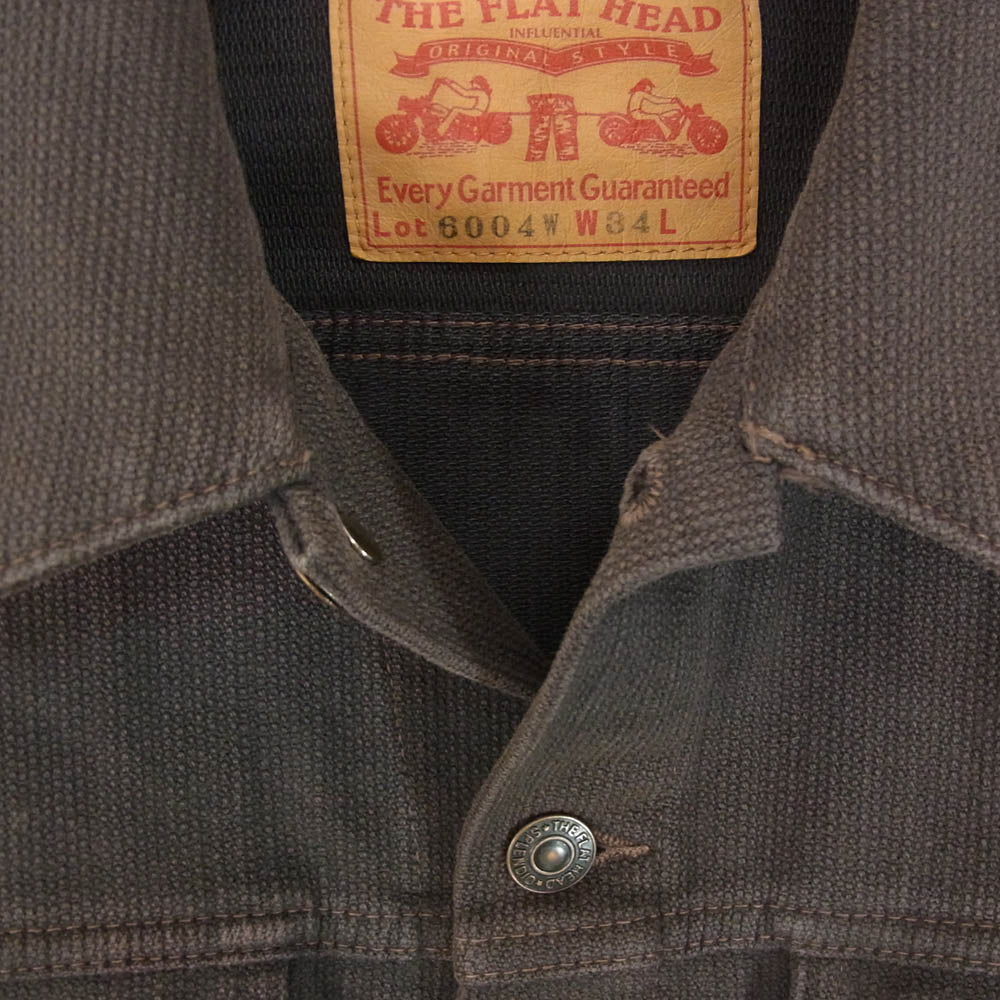 THE FLAT HEAD ザフラットヘッド 6004W 3rdタイプ トラッカー ピケ ジャケット ブラウン系 34【中古】