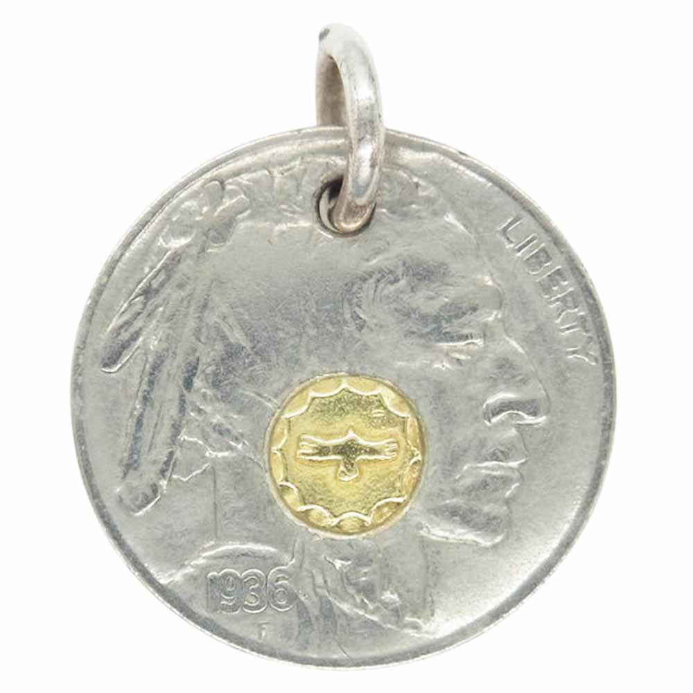 TADY&KING タディアンドキング tkgh-168 5セントコインTOP インディアン GPイーグル ペンダントトップ ニッケル×K18 シルバー系【中古】