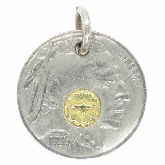 TADY&KING タディアンドキング tkgh-168 5セントコインTOP インディアン GPイーグル ペンダントトップ ニッケル×K18 シルバー系【中古】