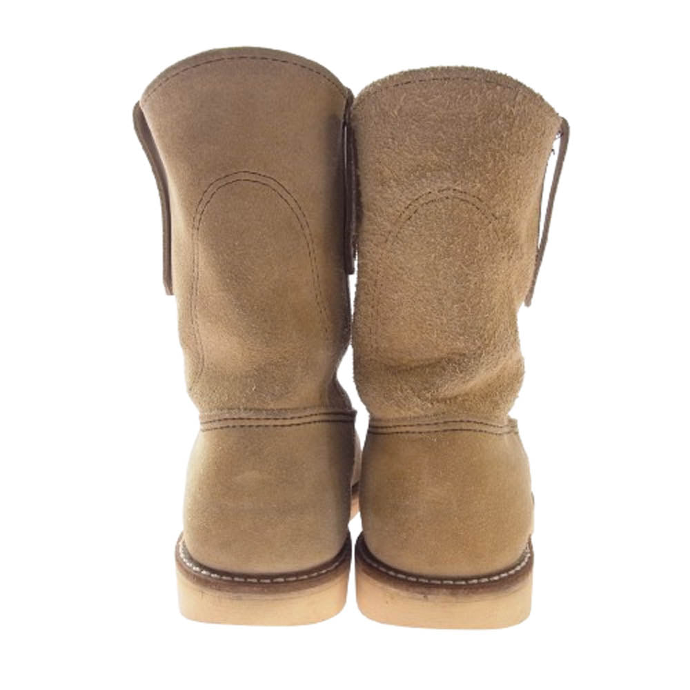 RED WING レッドウィング 8168 刺繍羽根タグ スエード ペコスブーツ ライトブラウン系 5D【中古】