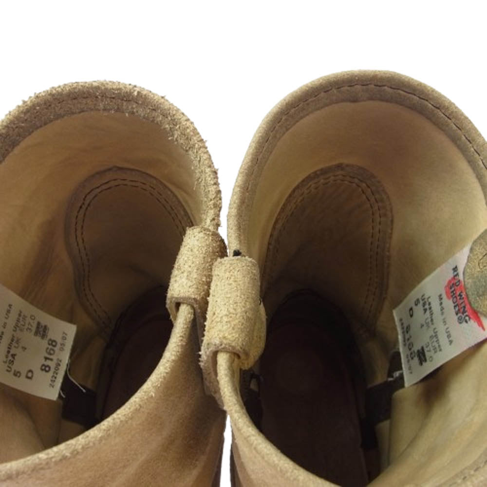 RED WING レッドウィング 8168 刺繍羽根タグ スエード ペコスブーツ ライトブラウン系 5D【中古】