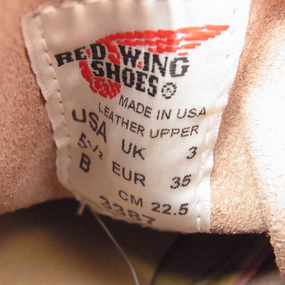 RED WING レッドウィング 3387 Classic Work Moc Toe クラシック モック トゥ ワーク ブーツ ピンク系 22.5cm【中古】