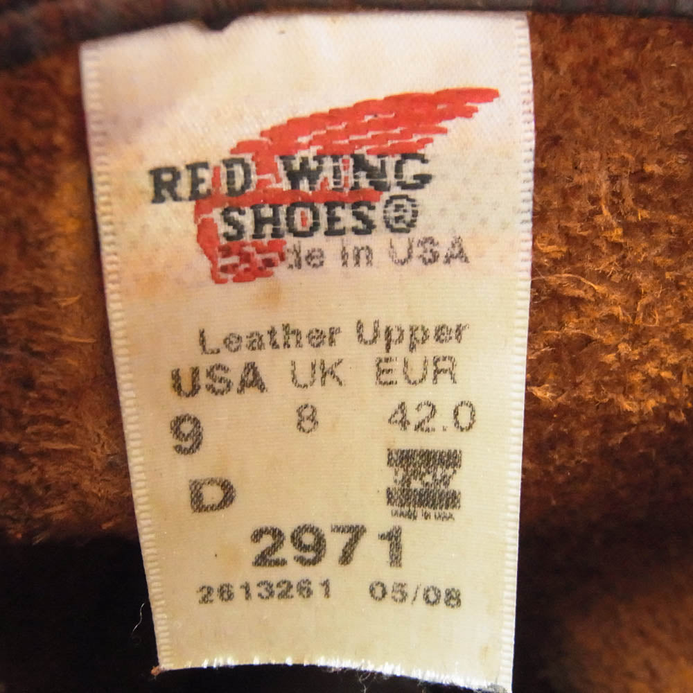 RED WING レッドウィング 2971 刺繍羽根タグ エンジニア ブーツ ブラウン系 9D【中古】