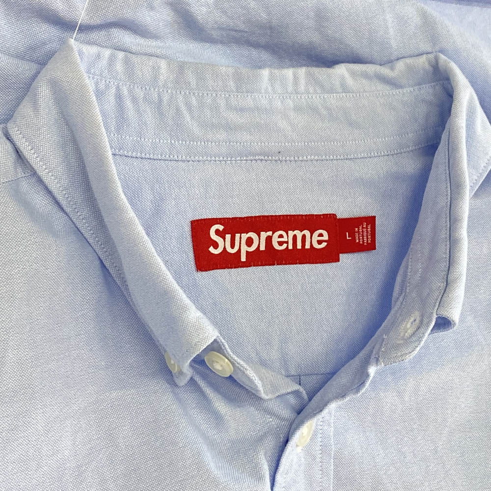 Supreme シュプリーム 23AW Loose Fit Oxford Shirt ルーズフィット オックスフォード ボタンダウン 長袖シャツ ライトブルー系 L【中古】