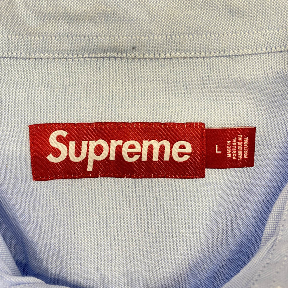 Supreme シュプリーム 23AW Loose Fit Oxford Shirt ルーズフィット オックスフォード ボタンダウン 長袖シャツ ライトブルー系 L【中古】