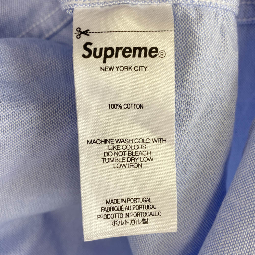 Supreme シュプリーム 23AW Loose Fit Oxford Shirt ルーズフィット オックスフォード ボタンダウン 長袖シャツ ライトブルー系 L【中古】