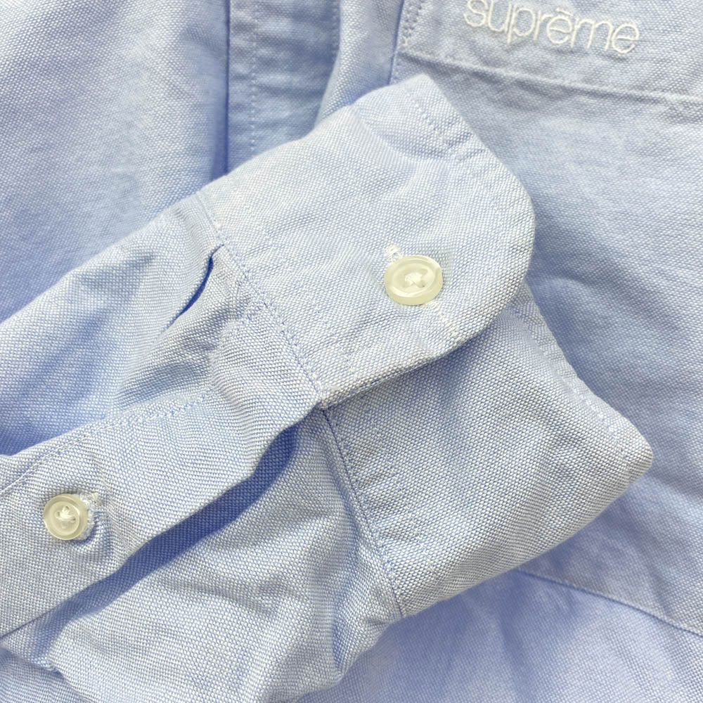 Supreme シュプリーム 23AW Loose Fit Oxford Shirt ルーズフィット オックスフォード ボタンダウン 長袖シャツ ライトブルー系 L【中古】