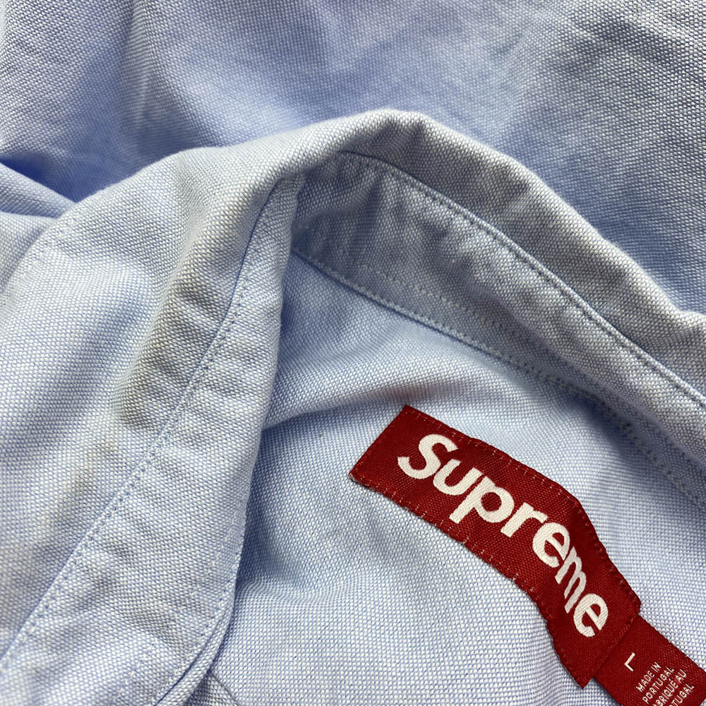 Supreme シュプリーム 23AW Loose Fit Oxford Shirt ルーズフィット オックスフォード ボタンダウン 長袖シャツ ライトブルー系 L【中古】