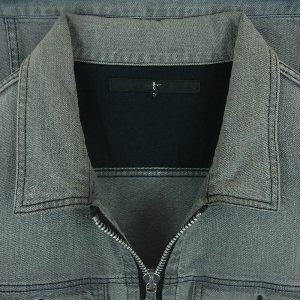 NO ID. ノーアイディ 846035-319B フルジップ デニム ジャケット コットン ポリウレタン 日本製 グレー系 3【中古】