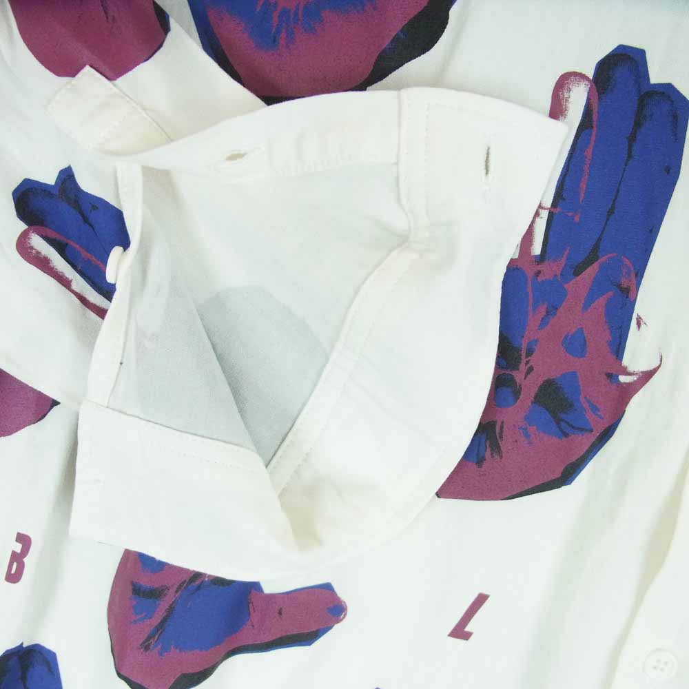 glamb グラム GB0419/SH01 CLUB SH 総柄 クラブ オープンカラー 長袖 シャツ ホワイト系 パープル系 ブルー系 3【中古】