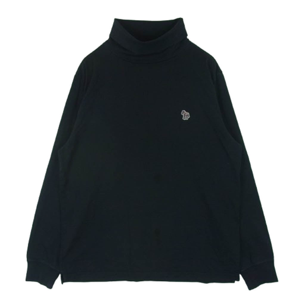 Paul Smith ポール・スミス レインボーゼブラ パッチ ハイネック タートルネック 長袖 カットソー ブラック系 L【中古】