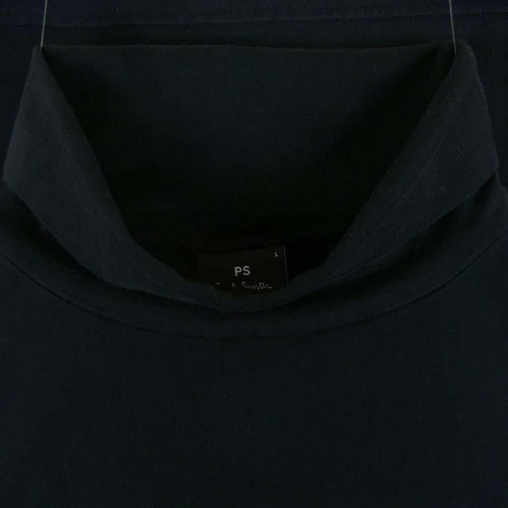 Paul Smith ポール・スミス レインボーゼブラ パッチ ハイネック タートルネック 長袖 カットソー ブラック系 L【中古】