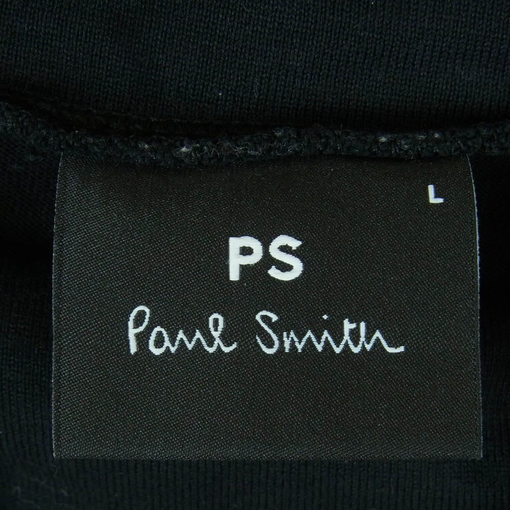 Paul Smith ポール・スミス レインボーゼブラ パッチ ハイネック タートルネック 長袖 カットソー ブラック系 L【中古】