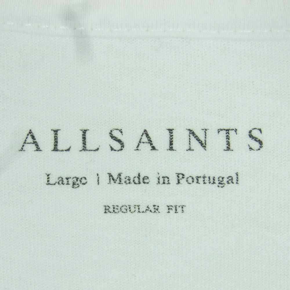 ALLSAINTS オールセインツ MG224W フラワー ロゴ プリント 半袖 Tシャツ カットソー ポルトガル製 ホワイト系 L【中古】