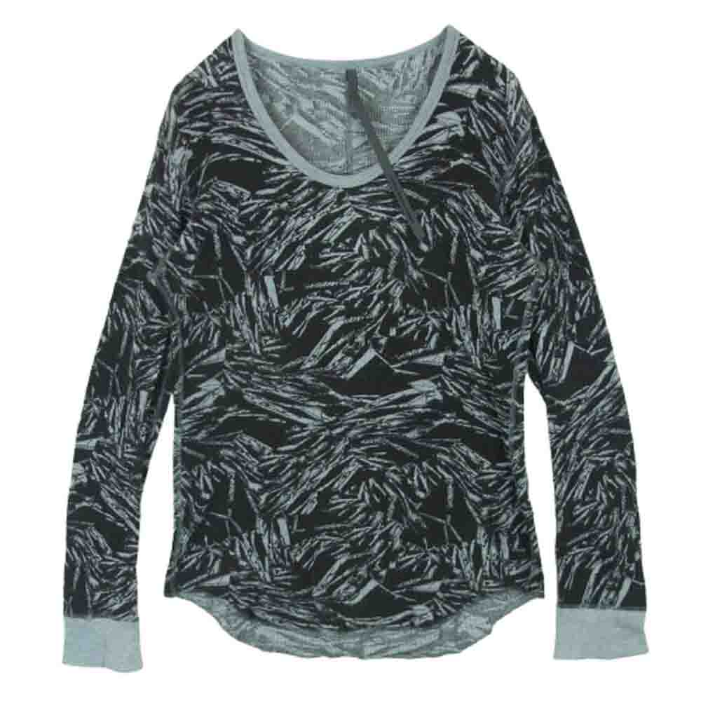 KAZUYUKI KUMAGAI ATTACHMENT カズユキクマガイアタッチメント カシミヤ混 総柄 サーマル ワッフル 長袖 カットソー グレー系 3【中古】