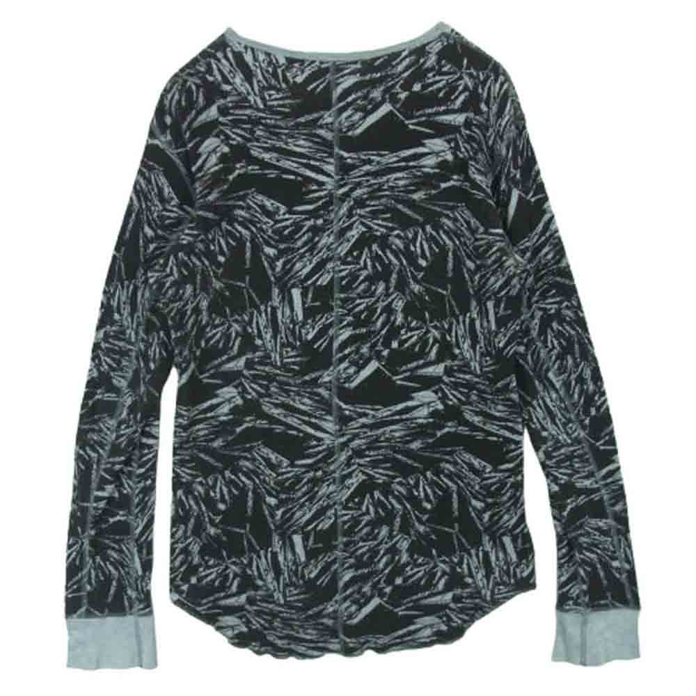 KAZUYUKI KUMAGAI ATTACHMENT カズユキクマガイアタッチメント カシミヤ混 総柄 サーマル ワッフル 長袖 カットソー グレー系 3【中古】