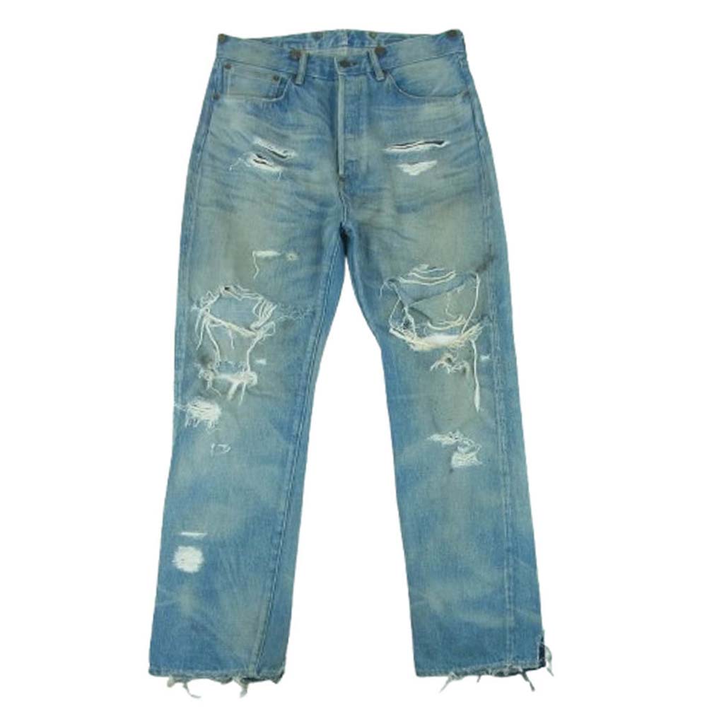 SWAGGER スワッガー SWGPTS-519 シンチバック ダメージ デニム パンツ 日本製 インディゴブルー系 34【中古】