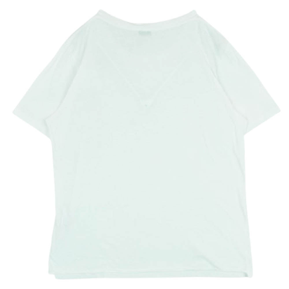 SAINT LAURENT サンローラン 480404 YB1HC ロゴプリント クルーネック 半袖 Tシャツ コットン イタリア製 ホワイト系 M【中古】