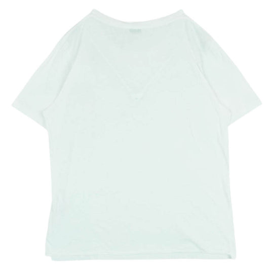 SAINT LAURENT サンローラン 480404 YB1HC ロゴプリント クルーネック 半袖 Tシャツ コットン イタリア製 ホワイト系 M【中古】