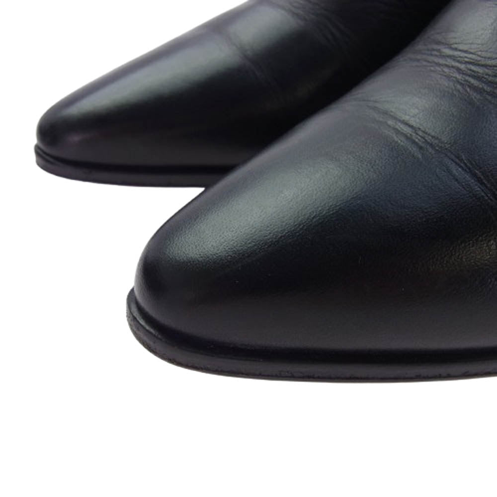 SAINT LAURENT サンローラン 484829 ROCK 40 ZIP BOOTIE サイドジップ ヒール レザー ブーツ ブラック系 36.5【中古】