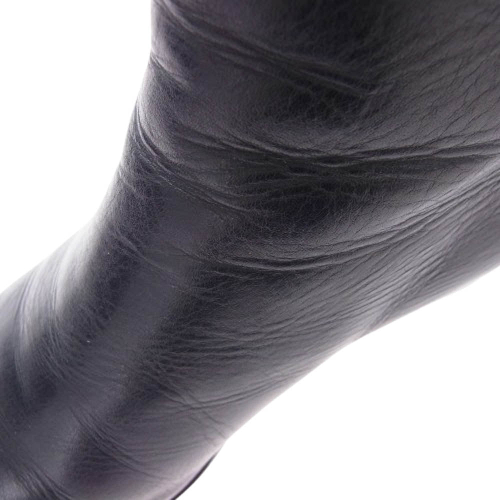 SAINT LAURENT サンローラン 484829 ROCK 40 ZIP BOOTIE サイドジップ ヒール レザー ブーツ ブラック系 36.5【中古】