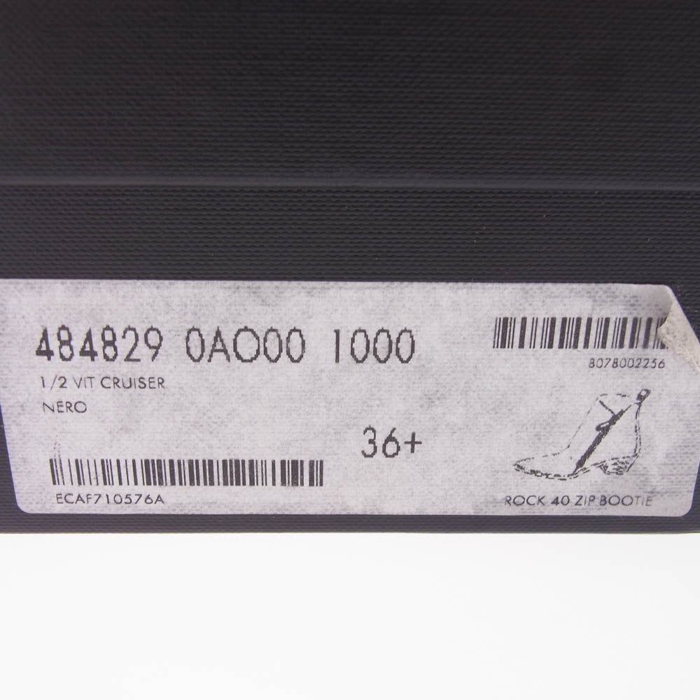 SAINT LAURENT サンローラン 484829 ROCK 40 ZIP BOOTIE サイドジップ ヒール レザー ブーツ ブラック系 36.5【中古】