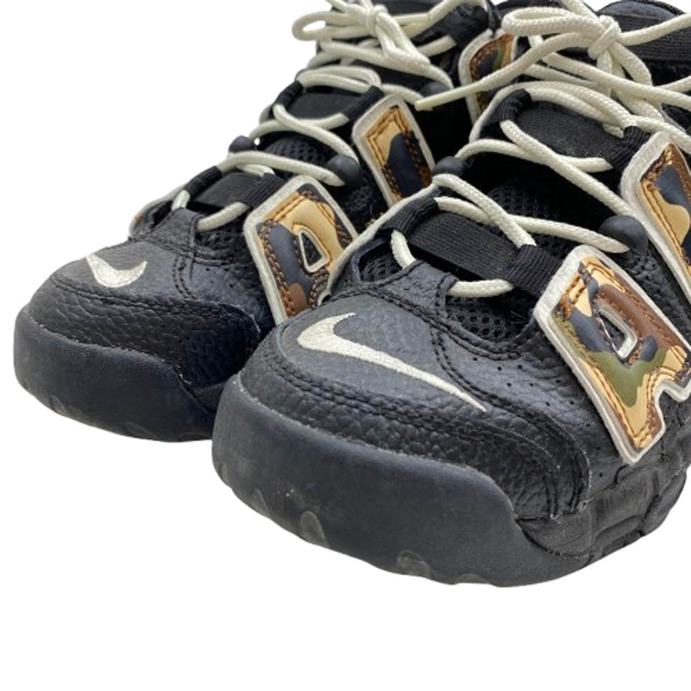 NIKE ナイキ CJ0930-001 AIR MORE UPTEMPO GS BLACK CAMO エア モア アップテンポ カモ スニーカー ブラック系 23.5cm【中古】