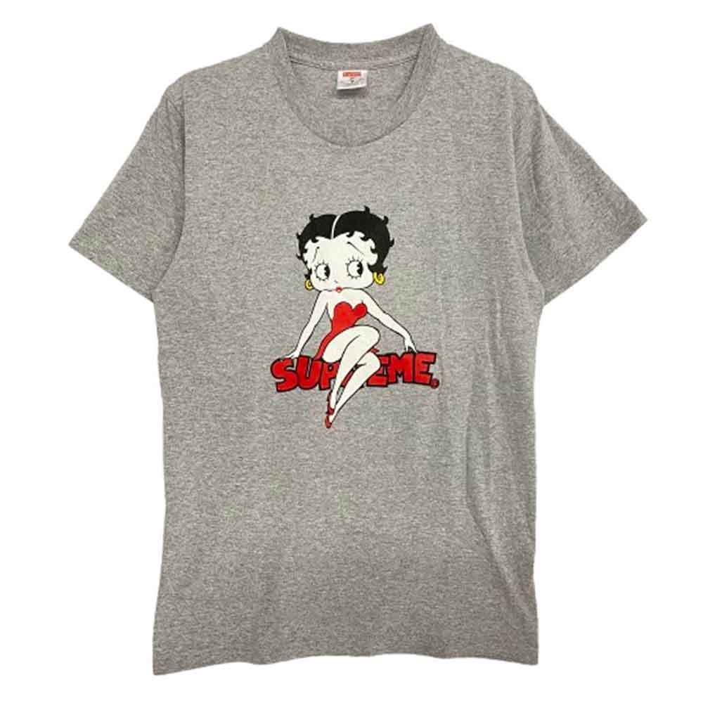 Supreme シュプリーム 16SS Betty Boop Tee ベティ ブープ プリント 半袖 Tシャツ グレー系 S【中古】