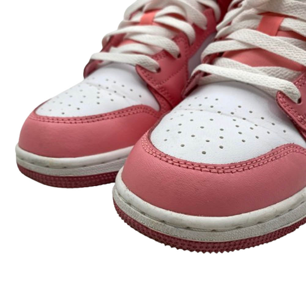 NIKE AIR JORDAN ナイキ ジョーダン DQ8423-616 GS Air Jordan 1 Mid Coral Chalk AJ1 エアジョーダン ミッド スニーカー ピンク系 23.5cm【中古】