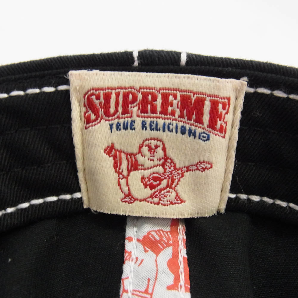 Supreme シュプリーム 21AW × True Religion トゥルーレリジョン 6-Panel 6パネル ロゴ刺繍 ラインストーン キャップ 帽子 ブラック系【中古】