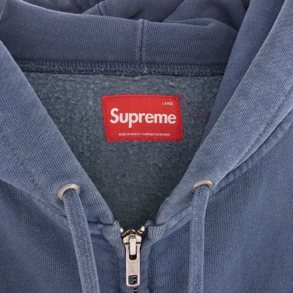 Supreme シュプリーム 24SS Overdyed Small Box Zip Up Hooded オーバーダイ スモール ボックス ジップ アップ パーカー ブルー系 L【中古】