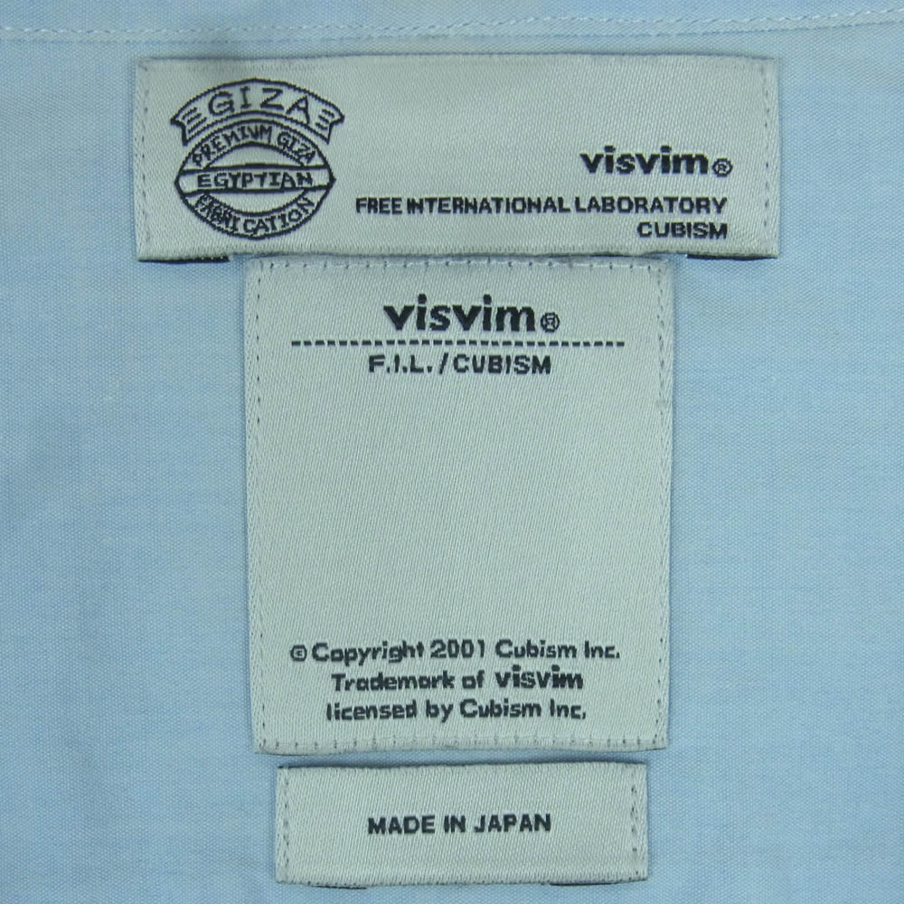 VISVIM ビズビム 12AW 0112205011013 Beads BD ビーズ ボタンダウン 長袖 シャツ 日本製 ライトブルー系 2【中古】