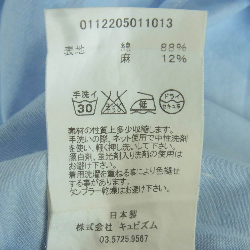 VISVIM ビズビム 12AW 0112205011013 Beads BD ビーズ ボタンダウン 長袖 シャツ 日本製 ライトブルー系 2【中古】