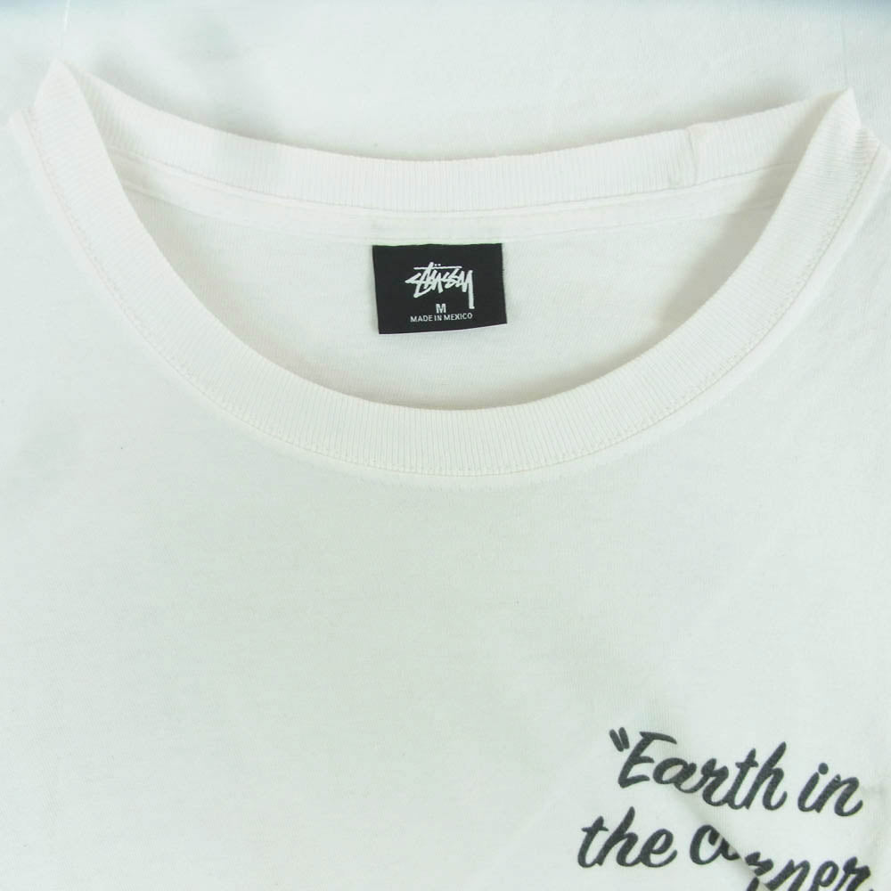 STUSSY ステューシー 40周年記念 8ボール バックロゴ プリント 半袖 Tシャツ コットン メキシコ製 ホワイト系 M【中古】