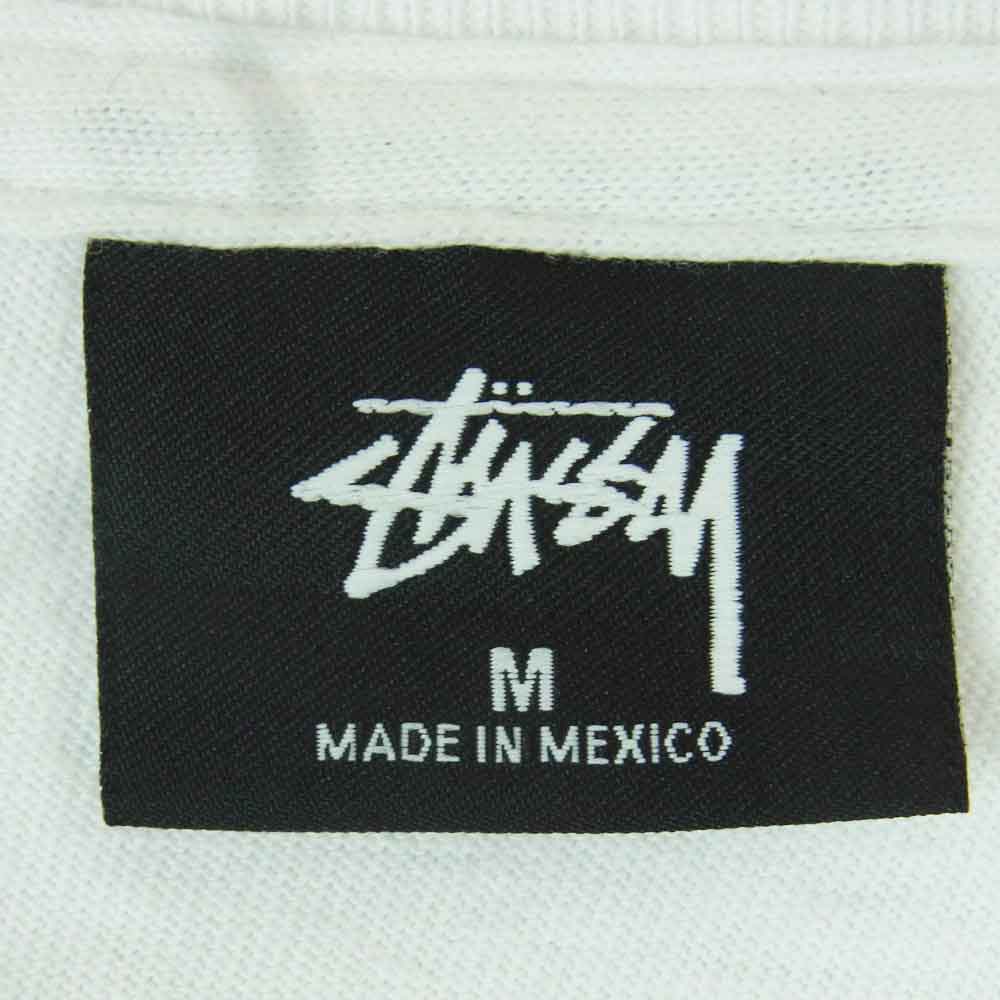 STUSSY ステューシー 40周年記念 8ボール バックロゴ プリント 半袖 Tシャツ コットン メキシコ製 ホワイト系 M【中古】
